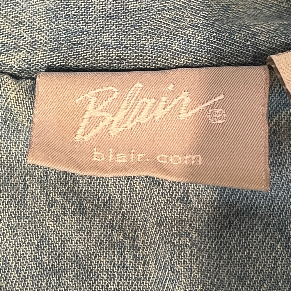 VTG Embroidered Blair Denim Quilted Lined Floral Flower Blue Jacket Womens XL - Picture 6 of 15